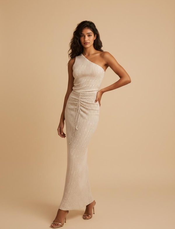 Ensemble 2 pièces pour femmes - Top court rayé sans manches + Jupe taille…