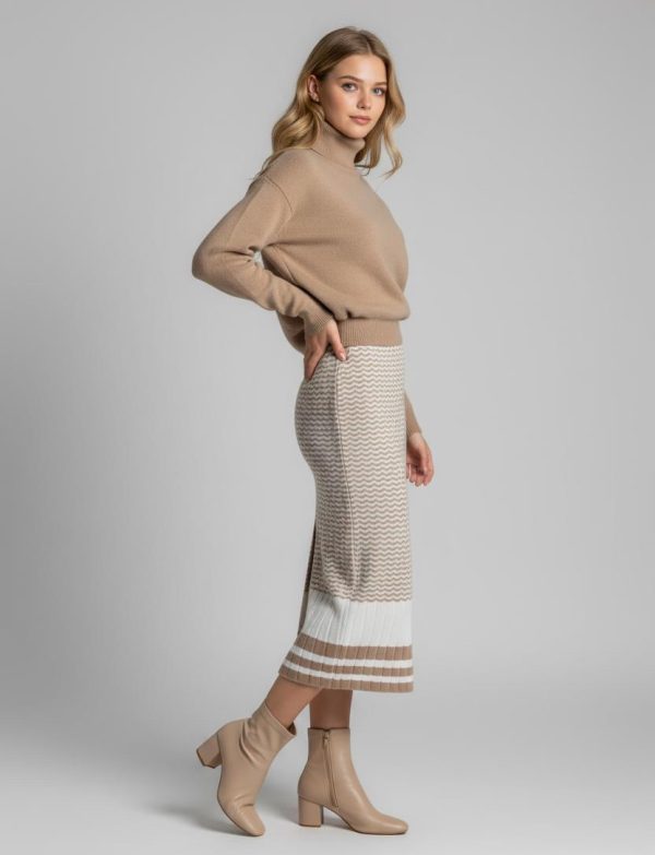 Ensemble jupe et pull pour femme, confortable et chaud