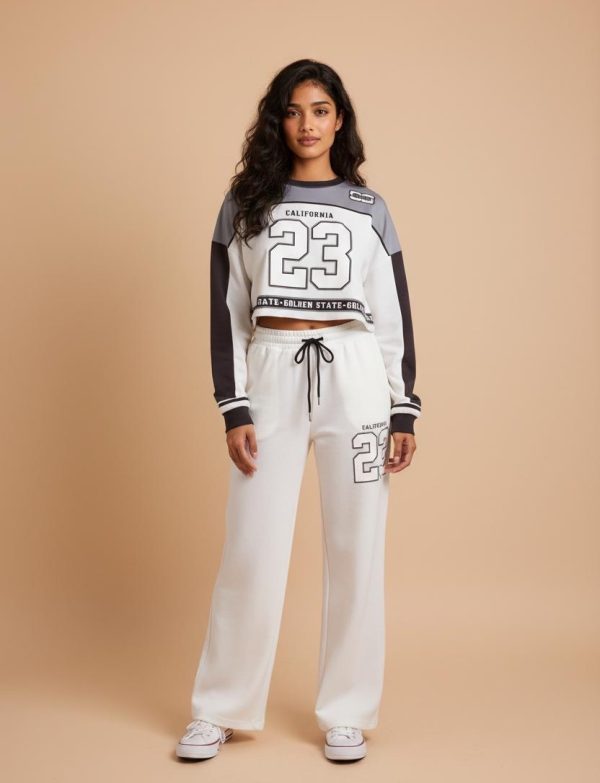 Ensemble de 2 pièces de tenue de sport décontractée avec graphique lettrage…
