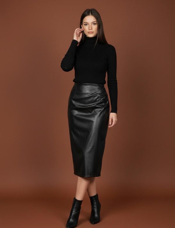 Jupe slim de couleur unie pour femmes pour l'automne/hiver